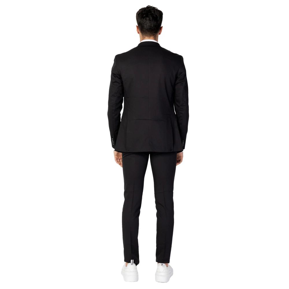 Black Polyester Two-Piece Suit