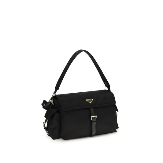 Black Recycled Polyamide Shoulder Bag