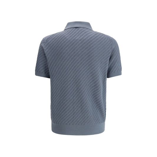 Blue Cotton Polo Shirt