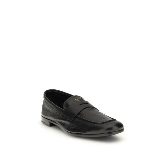 Black Goatskin Slip-On Loafers