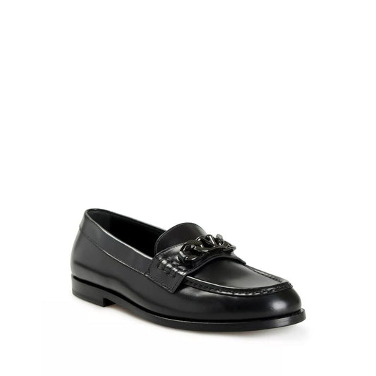 Black Leather Slip-On Loafers