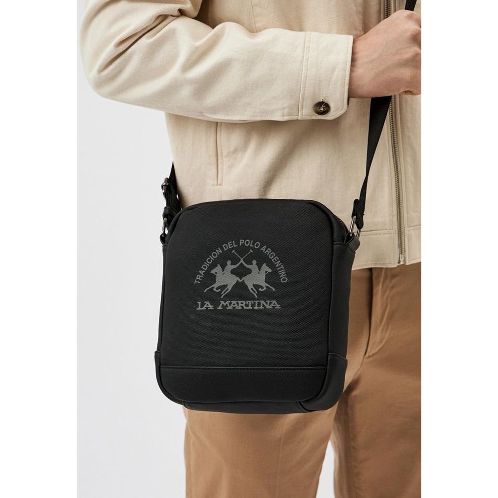 Black Polyethylene Crossbody Bag