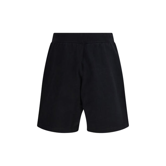 Black Cotton Bermuda Shorts