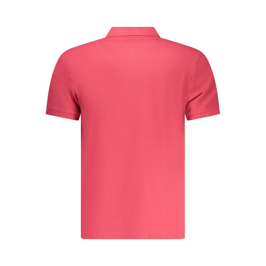 Red Cotton Men Polo Shirt