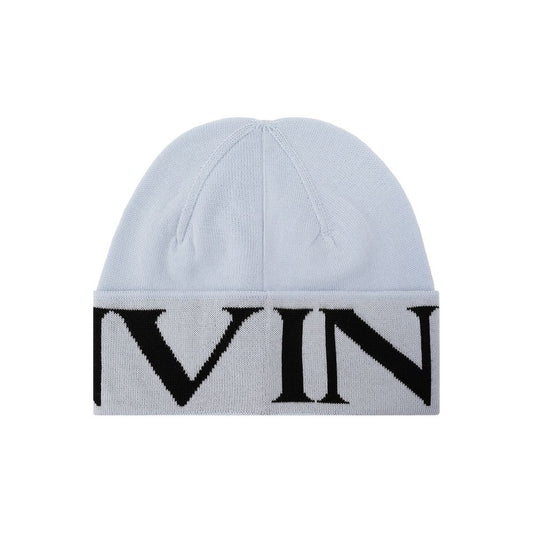 Blue Virgin Wool Beanie