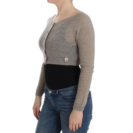 Beige Alpaca Leather Cardigan