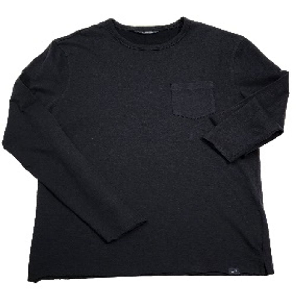 Black Cotton Long Sleeve T-Shirt