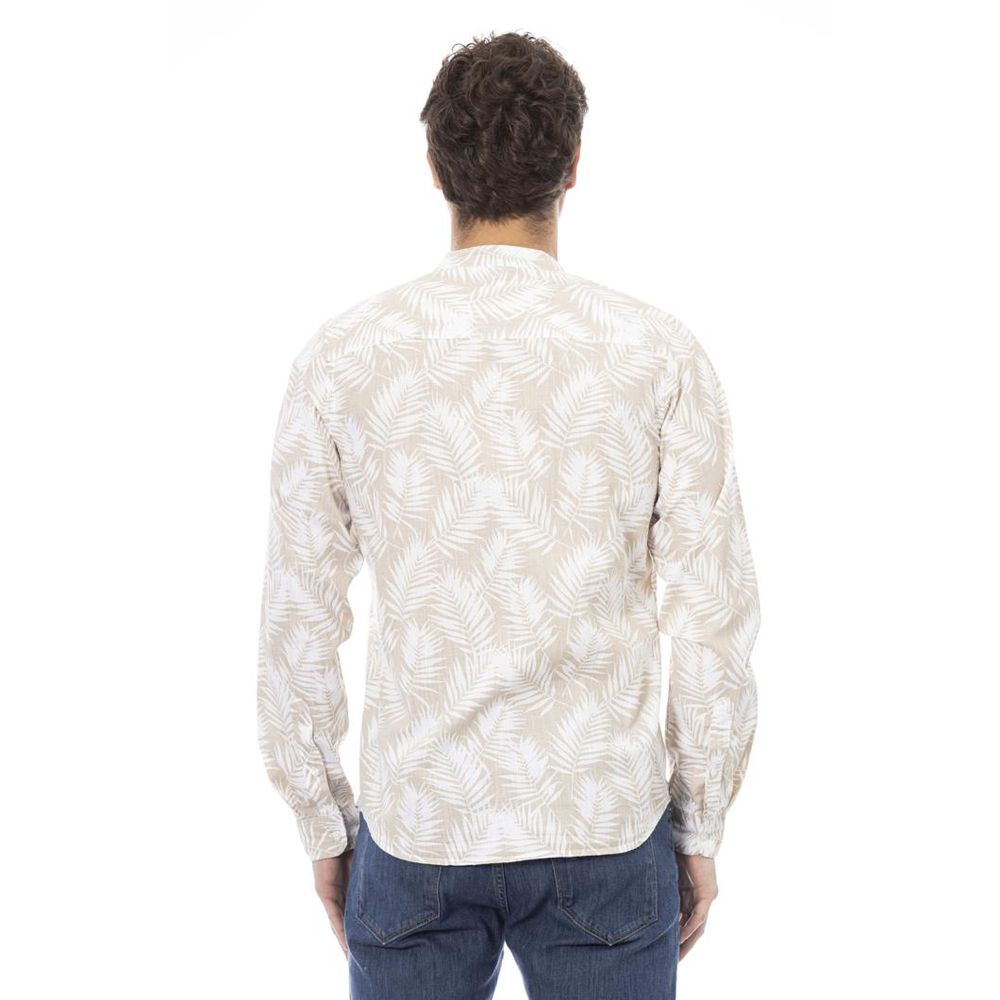 Cream Cotton Long Sleeve T-Shirt