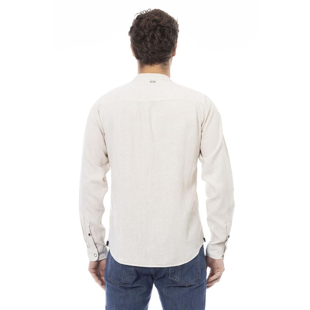 White Rayon Long Sleeve T-Shirt