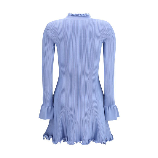 Blue Viscose Casual Dress