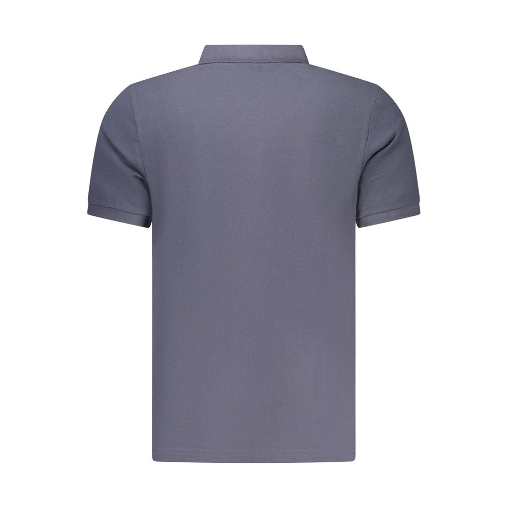Blue Cotton Men Polo