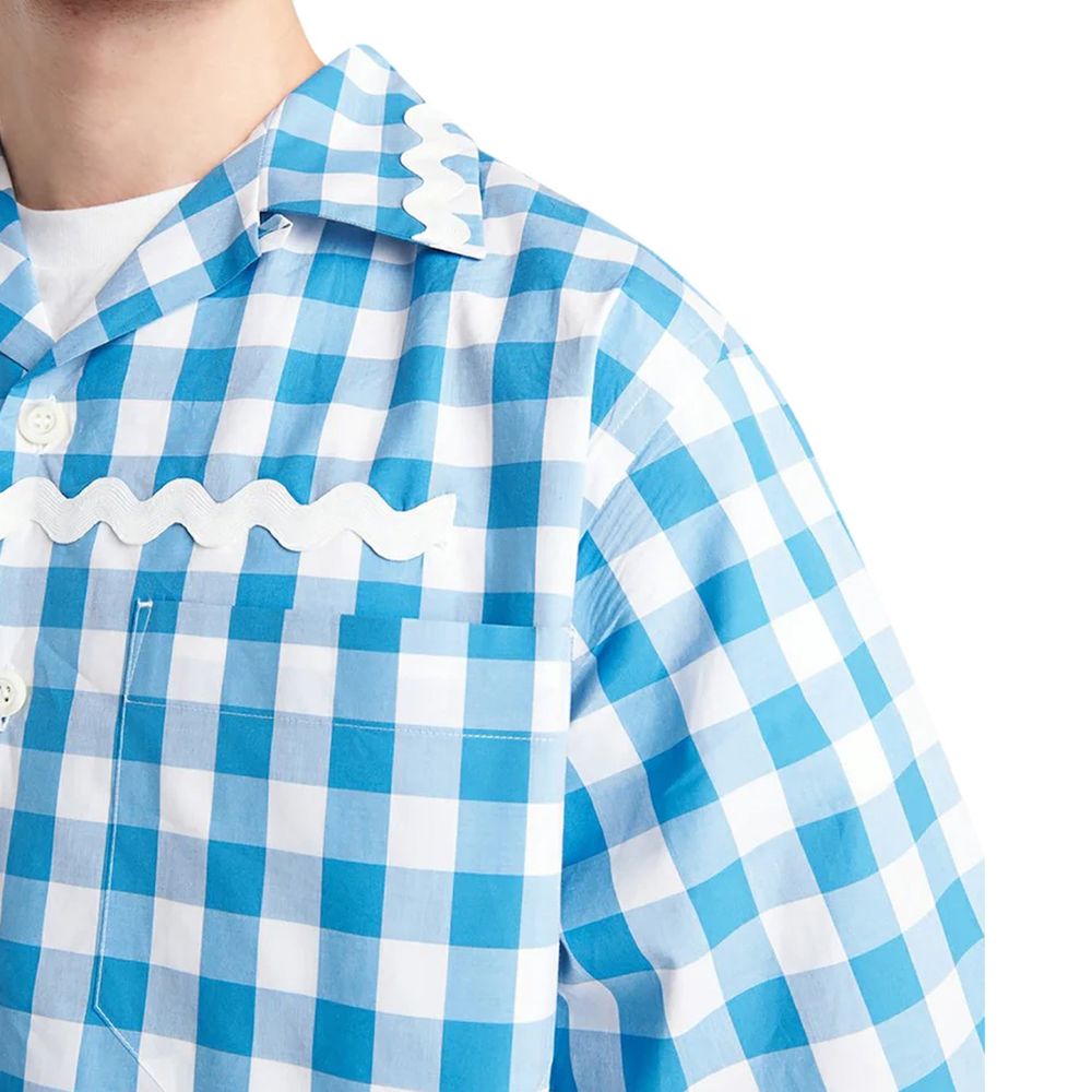 Blue Cotton Pattern Shirt