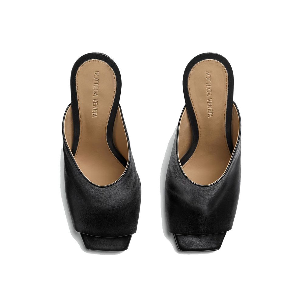 Black Lamb Leather Mules