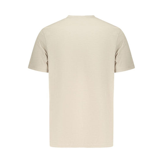 Beige Cotton Men T-Shirt