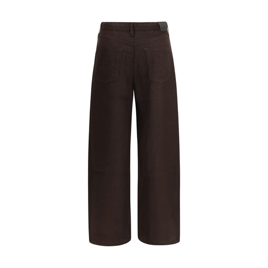 Brown Linen Casual Pants