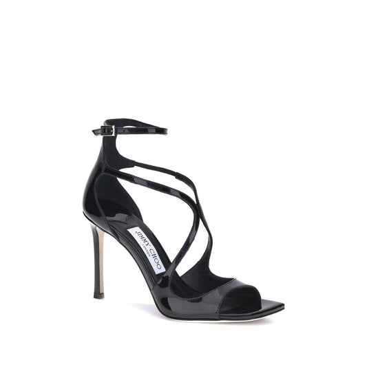 Black Calf Leather Bos Taurus Stiletto Heel Sandals