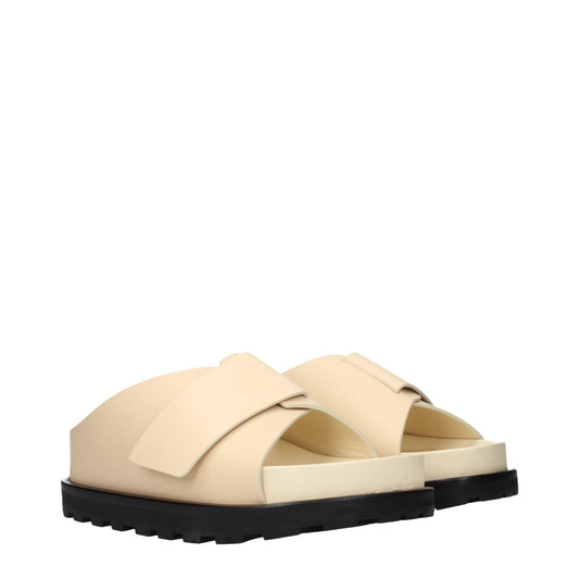 Beige Leather Sandals