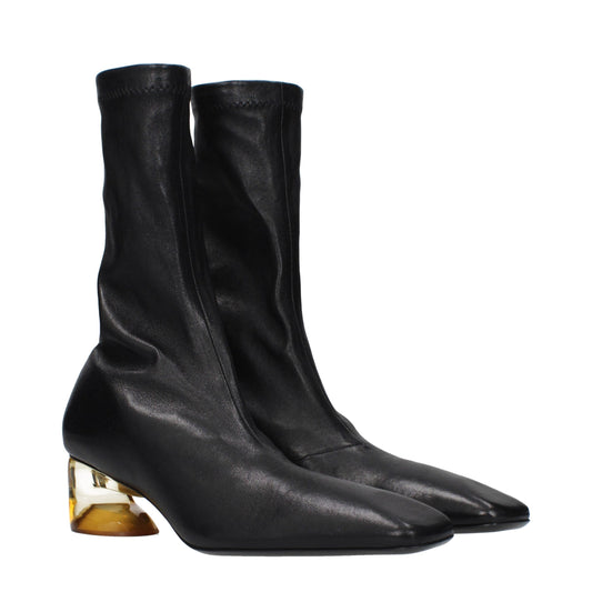 Black Leather Ankle Boots