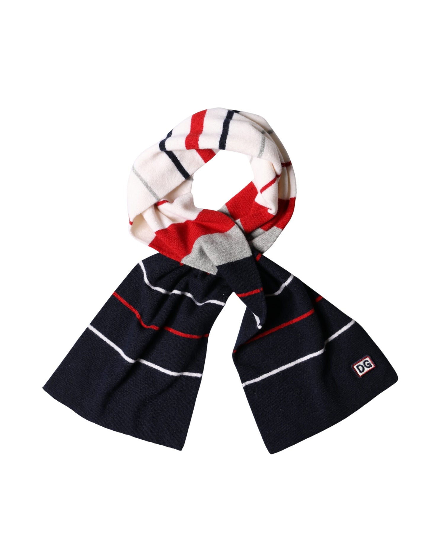 Multicolor Stripes Shawl Neck Wrap 119cm x 20cm Scarf