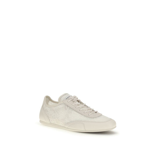 Beige Calf Leather Bos Taurus Athletic Sneakers
