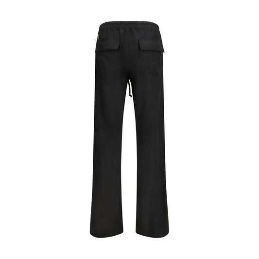 Black Polyester Casual Pants