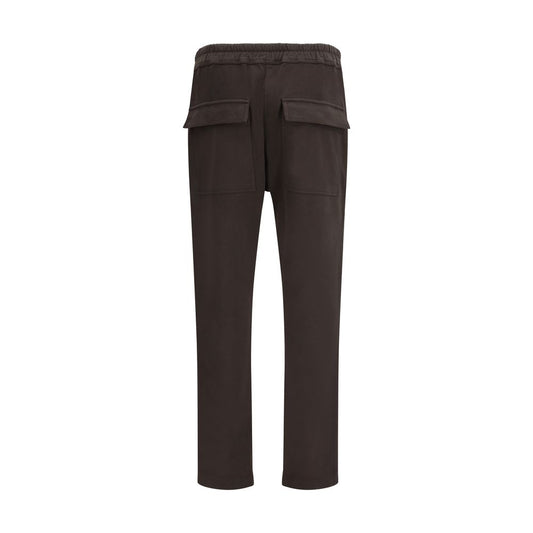 Brown Cotton Athletic Pants