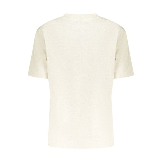 Beige Cotton Women T-Shirt