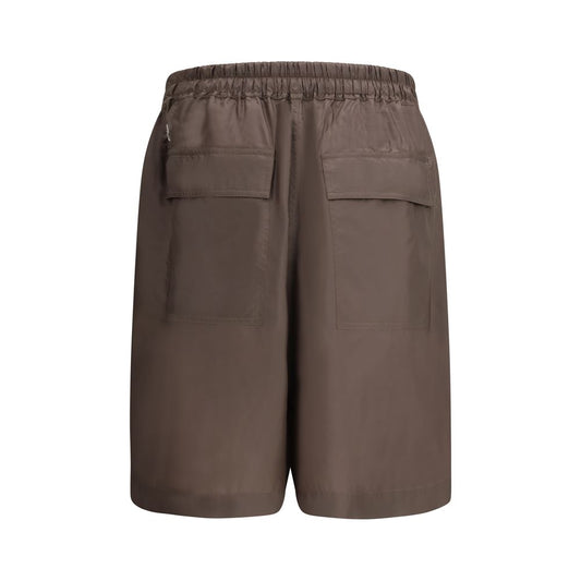 Brown Polyester Bermuda Shorts