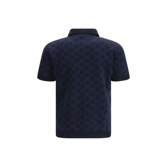 Blue Silk Polo Shirt
