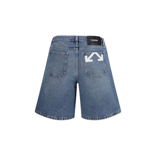 Blue Cotton Bermuda Shorts