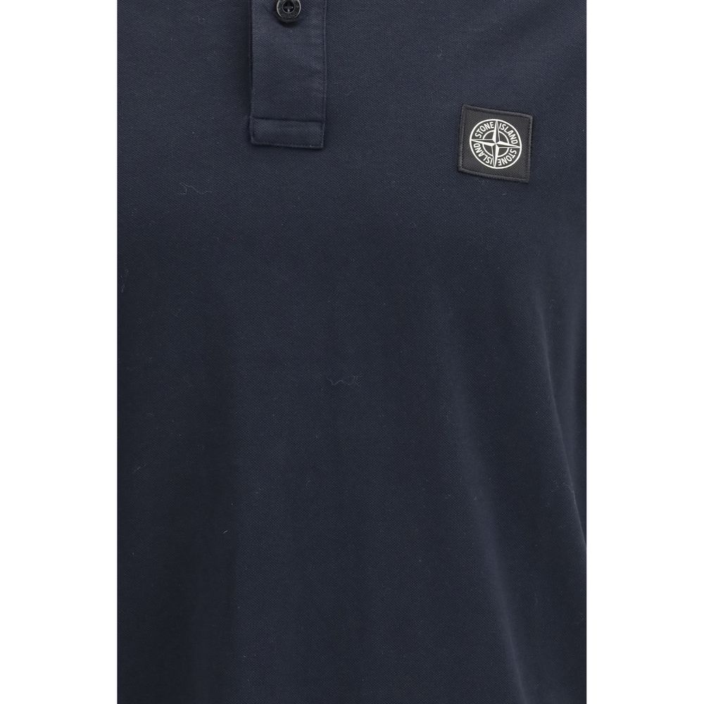 Blue Cotton Polo Shirt