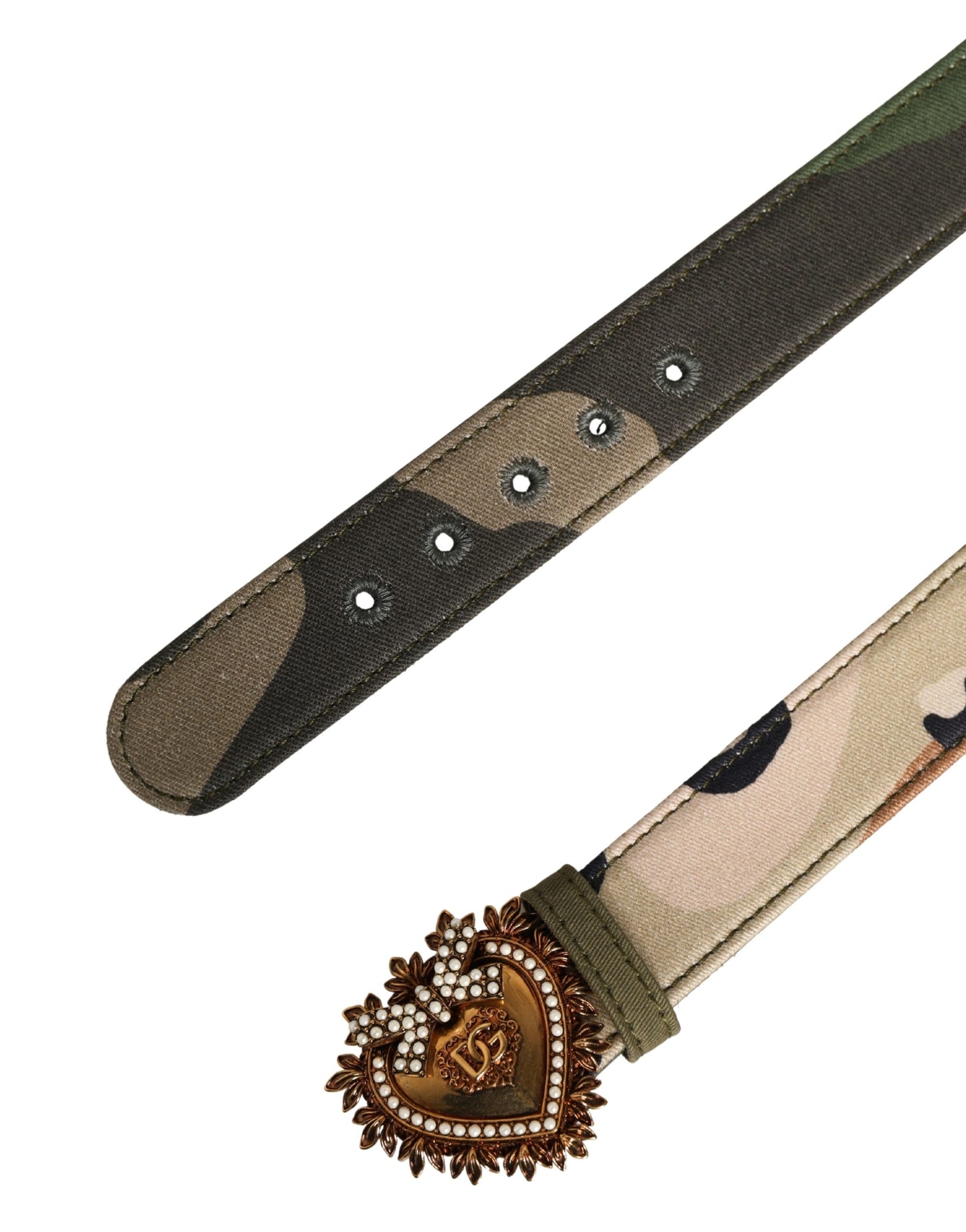 Green Camouflage Devotion Metal Buckle Belt