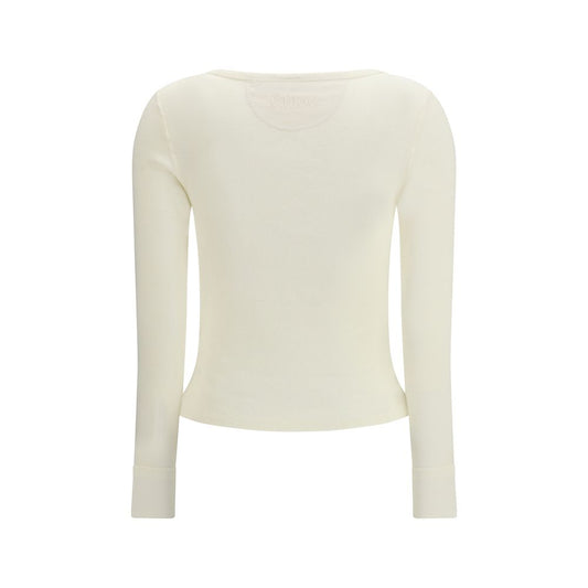 White Cotton Long Sleeve T-Shirt