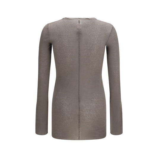 Brown Cotton Long Sleeve T-Shirt