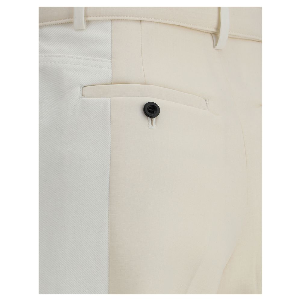 White Polyester Casual Pants