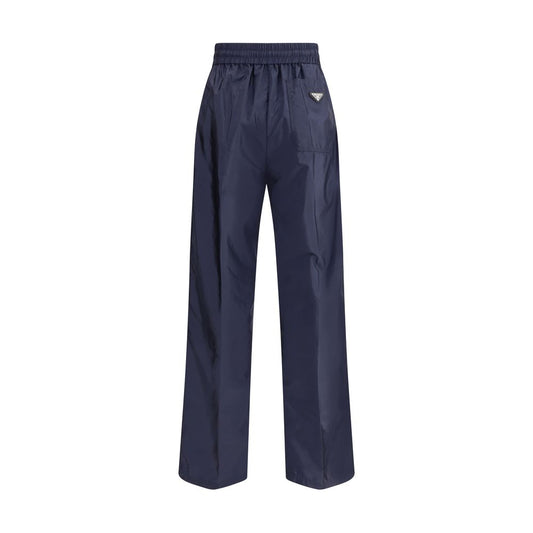 Blue Recycled Polyamide Casual Pants