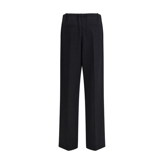 Black Fleece Wool Casual Pants