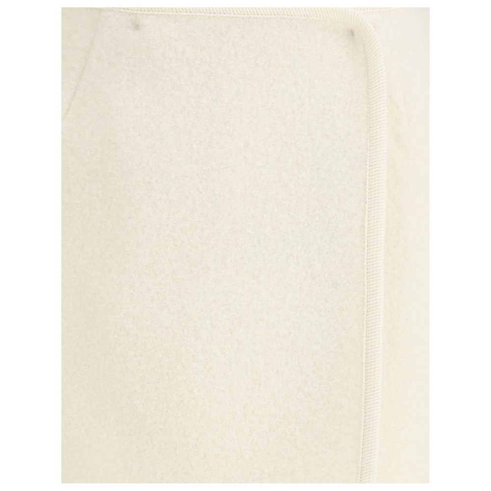 White Fleece Wool Mini Skirt