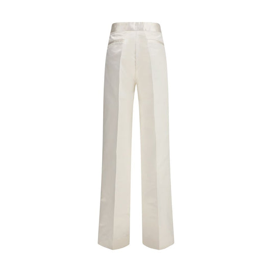 Beige Silk Pants