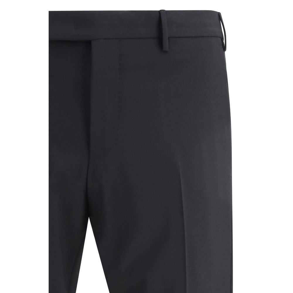 Black Fleece Wool Pants