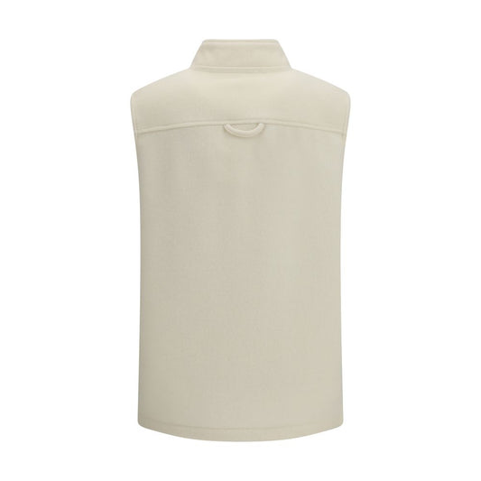 Beige Fleece Wool Sleveless Jacket