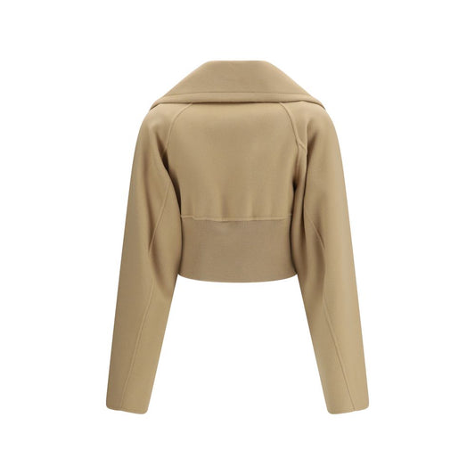 Beige Fleece Wool Clothing
