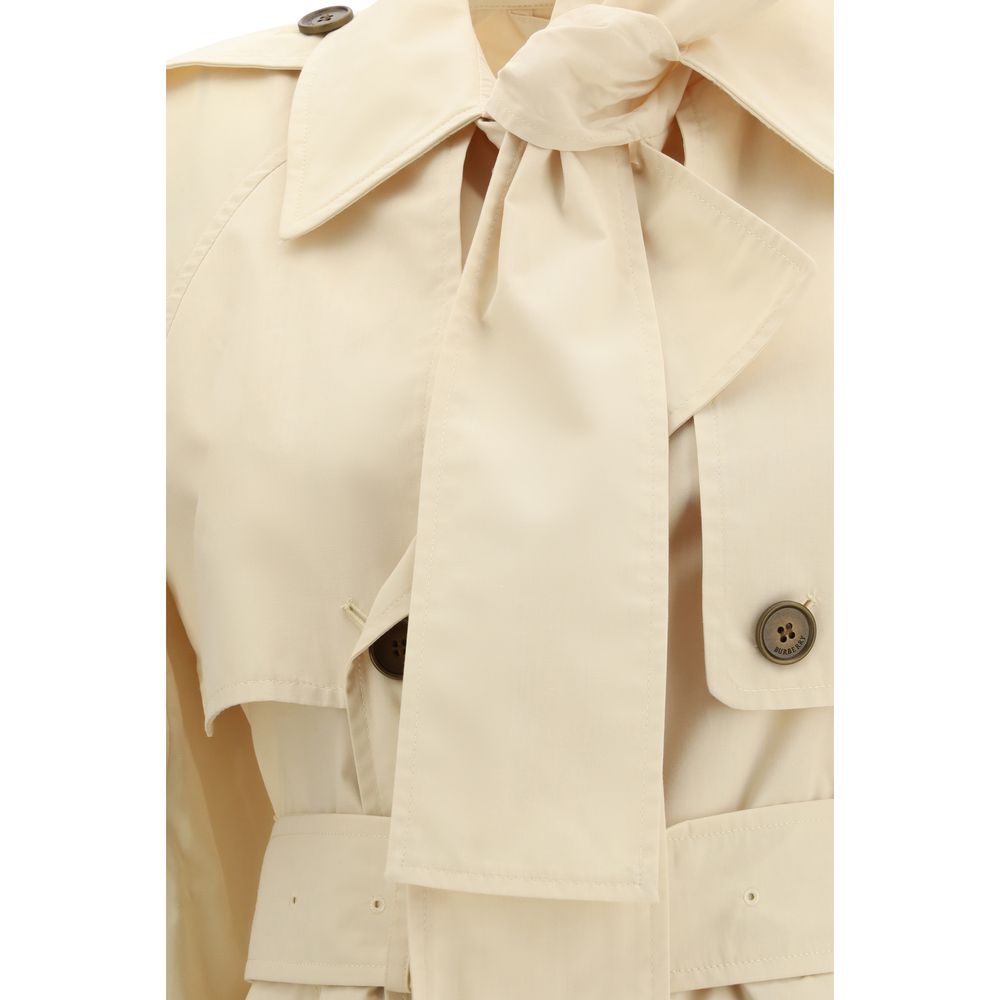 Beige Polyester Trench Coat