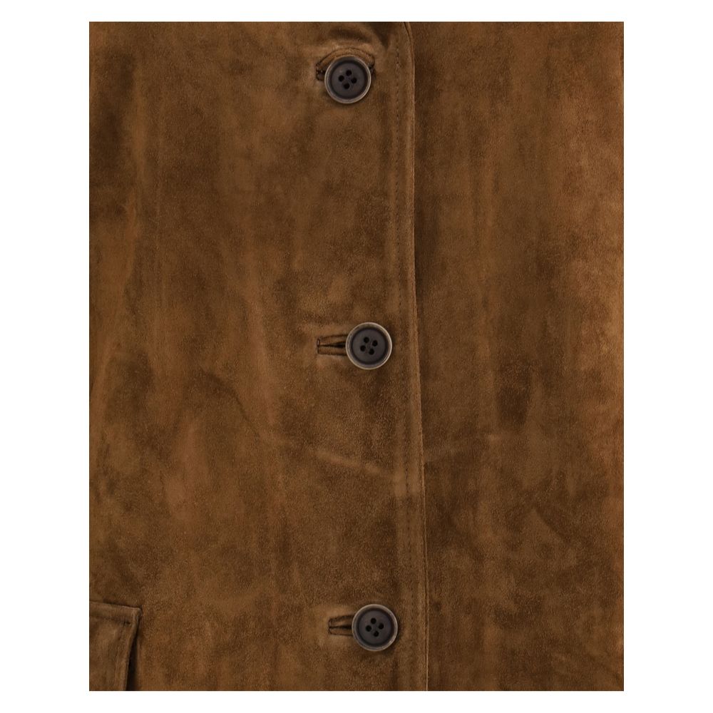 Brown Calf Leather Bos Taurus Coat