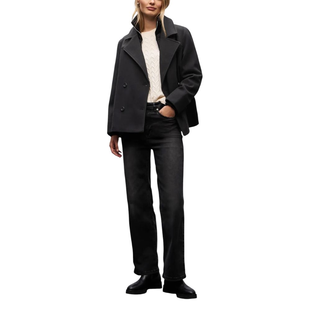 Black Polyester Coat