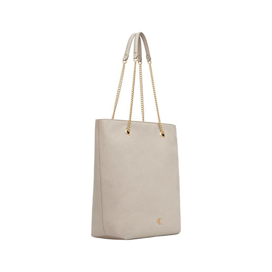 Beige Polyethylene Handbag