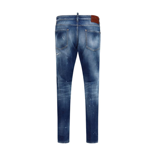 Blue Cotton Slim Fit Jeans