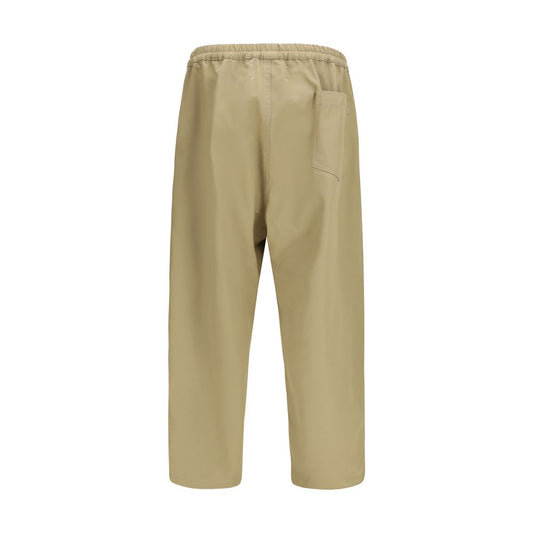 Beige Polyester Casual Pants