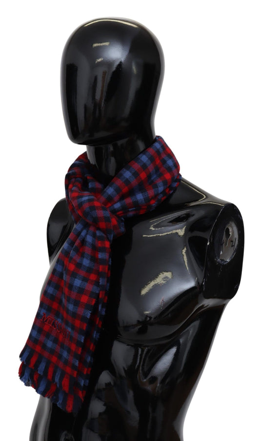 Multicolor Check Wool Unisex Neck Wrap Shawl