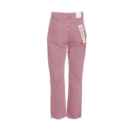 Pink Cotton Jeans & Pants
